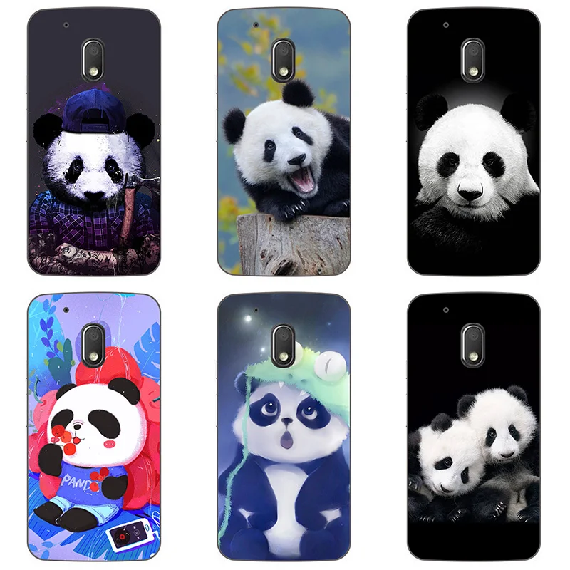 Soft silicone Phone Cases For Motorola Moto G4 Plus TPU panda Cover Coque Print painting animal style Case |