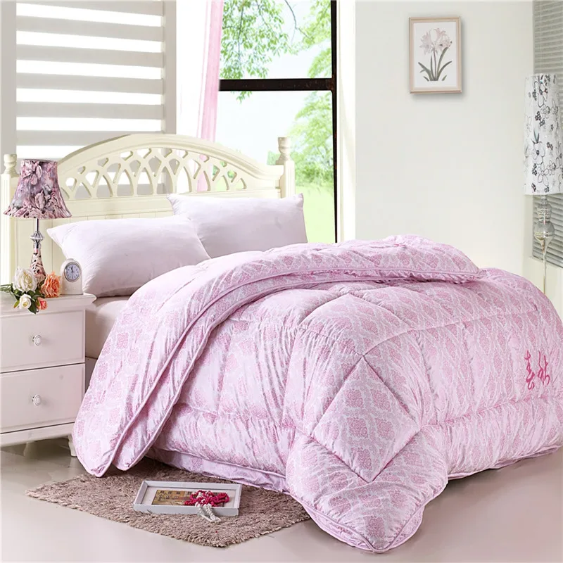 Pink handmade winter quilt comforter duvet blanket bedspreads 3.0kg