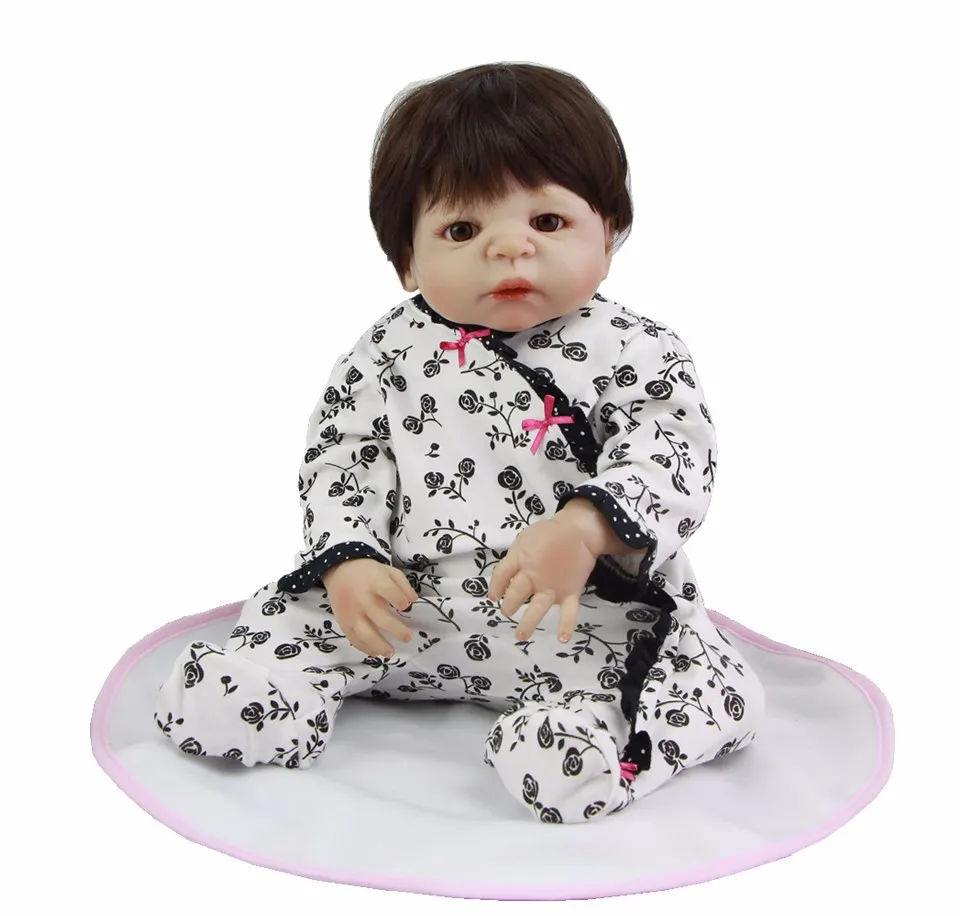 

23inch Full silicone Reborn Super Baby Lifelike white skin real touch Doll baby reborn Brinquedos Reborn Toys For Kids Gifts