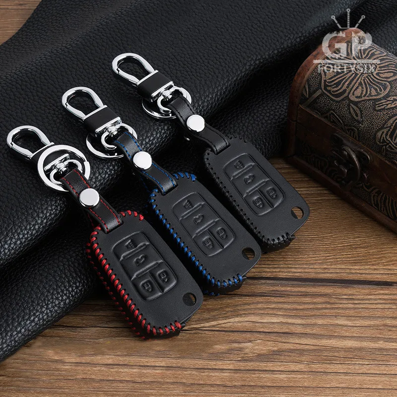 

4 Buttons Leather Car Key Case Cover Bag FOB Remote For Chevrolet Camaro Cruze Equinox Malibu Orlando Sonic 4 Buttons Flip key