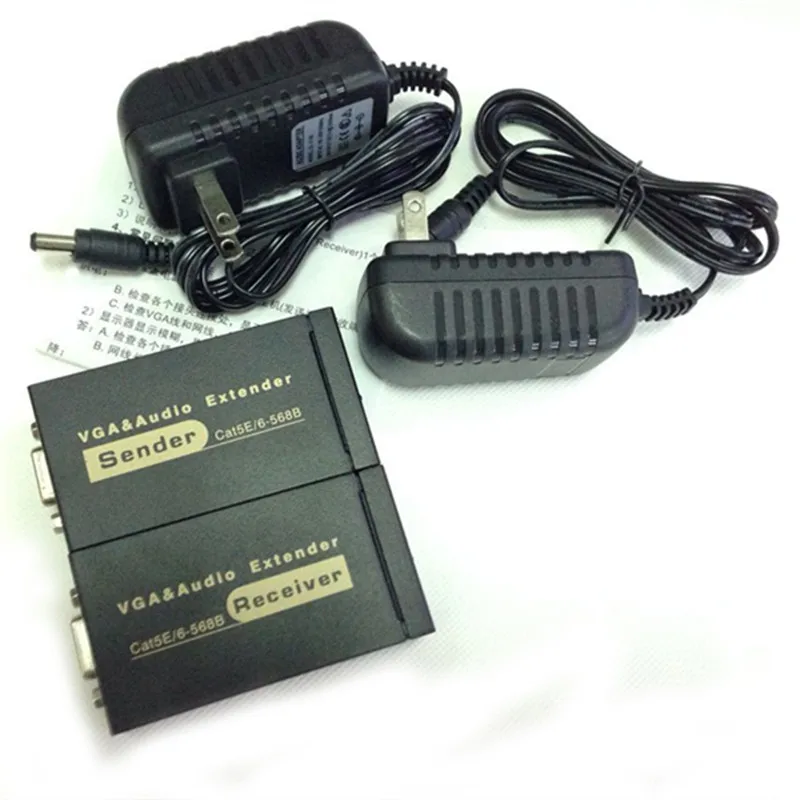  HD Femmina a Femmina VGA Extender Per Lan CAT5e/6 RJ45 Ethernet Adapter VGA Video e Audio Extender 
