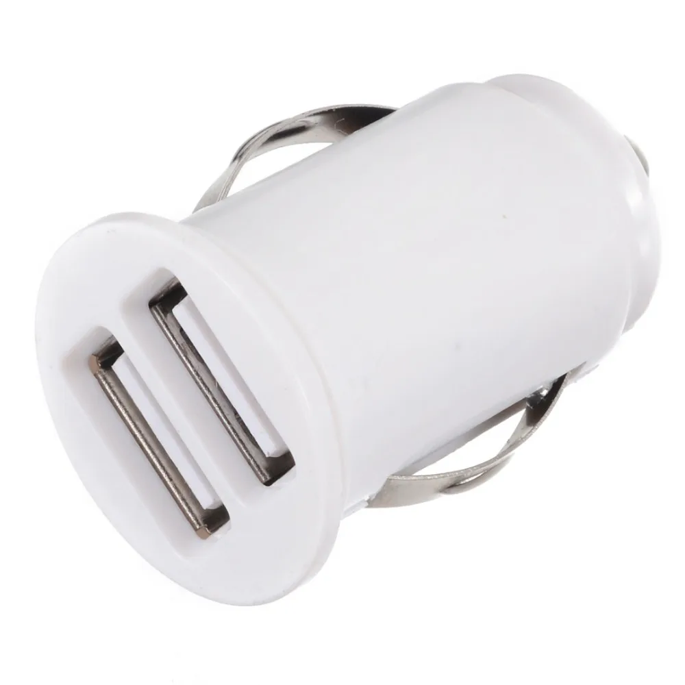 12 V 2.1A العالمي الأبيض المزدوج 2 أجهزة USB سيارة شاحن محول الطاقة الهاتف المحمول شاحن سيارة ميني مهايئ شاحن عالية الجودة