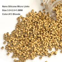 Nano силиконовые Химическое наращивание волос Бусины 3.0*2.0*1.8 мм 1000 шт./бутылка#13 Блондинка кремния микро-кольцо micro ссылка волосы обжимные Бусины