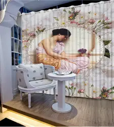 Классический Домашний Декор Европа рисунок шторы для гостиной фото настроить размер
