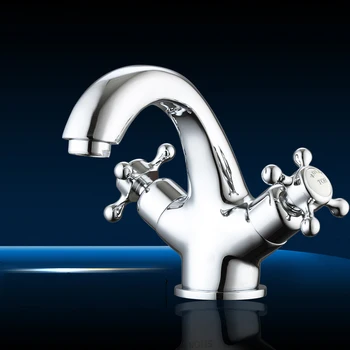 

European style kitchen double-handle faucet cold and hot all-copper washbasin sink basin faucet double open single holewx5141644