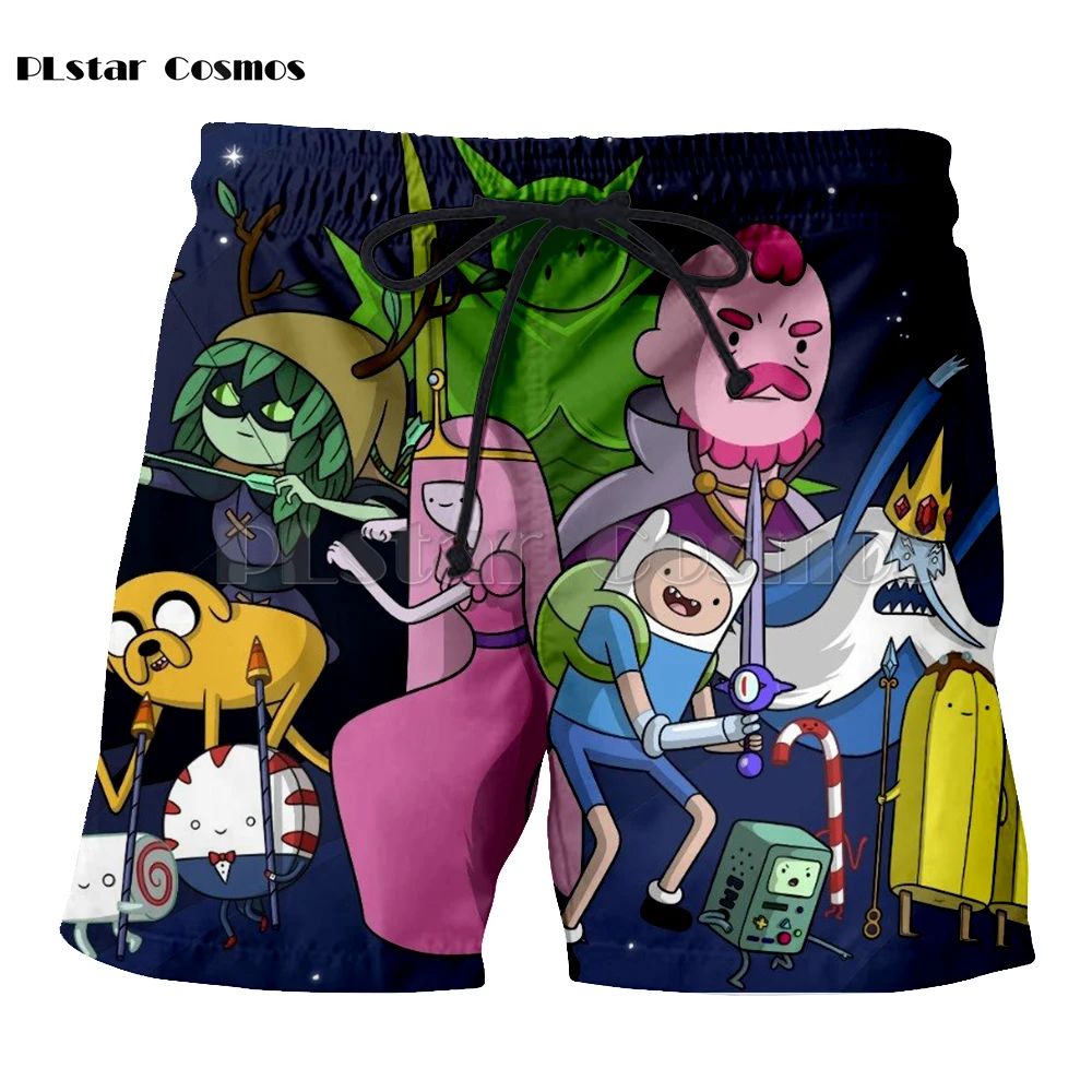 PLstar Космос Мультфильм Стиль время приключений 3D цветной принт 3D принт мультфильм мужские шорты печать 3d плюс размер S-5XL