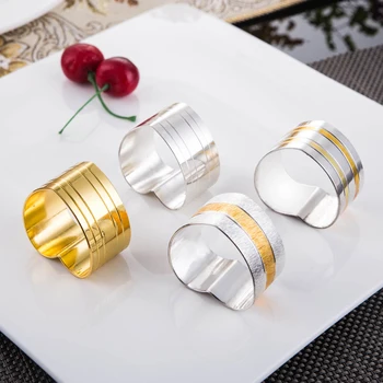 

10pcs/lotSilver plated gold heart-shaped wedding napkin buckle cloth ring hotel supplies table set table decoration napkin ring