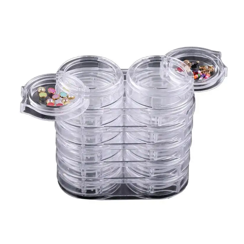 

ISHOWTIENDA 12pc/Set Storage Bottle Plastic Empty Box Case For Nail Art Diamond Rhinestone Bead Gems Acrylic Paillette maquillaj