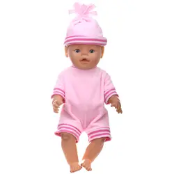 3 цвета Baby Doll Одежда милые круглые шляпа + короткие комбинезоны подходят 43 см аксессуары для детской куклы подарок на день рождения X-121