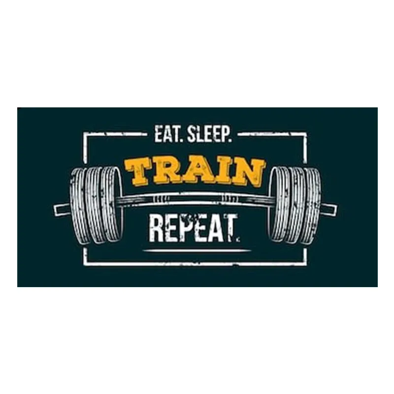Новинка, полотенце для тренажерного зала с надписью «Eat Sleep Train Repeat», забавное мотивационное полотенце для фитнеса, спорта, ванной, полотенце для взрослых, гранж, бодибилд, подарки