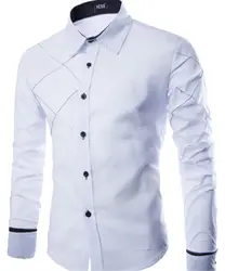 Рубашка Для мужчин 2018 новый модный бренд Camisa Masculina рубашка с длинными рукавами Для мужчин тонкий Дизайн Формальные Повседневное мужской