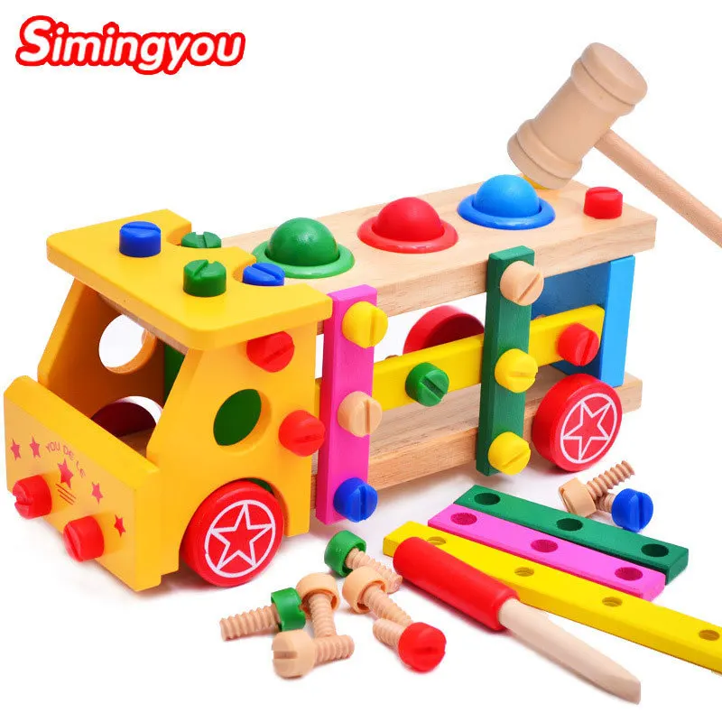 

Simingyou Wooden Puzzle Multi - Functional Combination Of Dismantling Vehicles Bright Colors Kids Toys B40-A-111 Drop Shipping