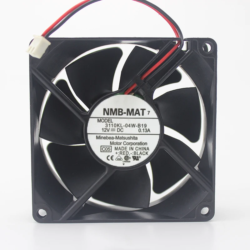 Original 3110KL-04W-B19 8cm 8025 80mm fan 80x80x25mm 12V 0.13A ultra quiet chassis power supply fan