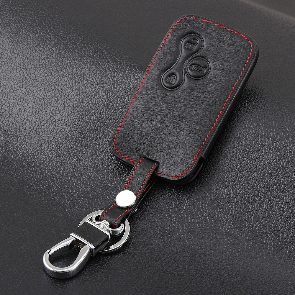 Car styling,Genuine Leather Remote Control Car Keychain Key Cover Case