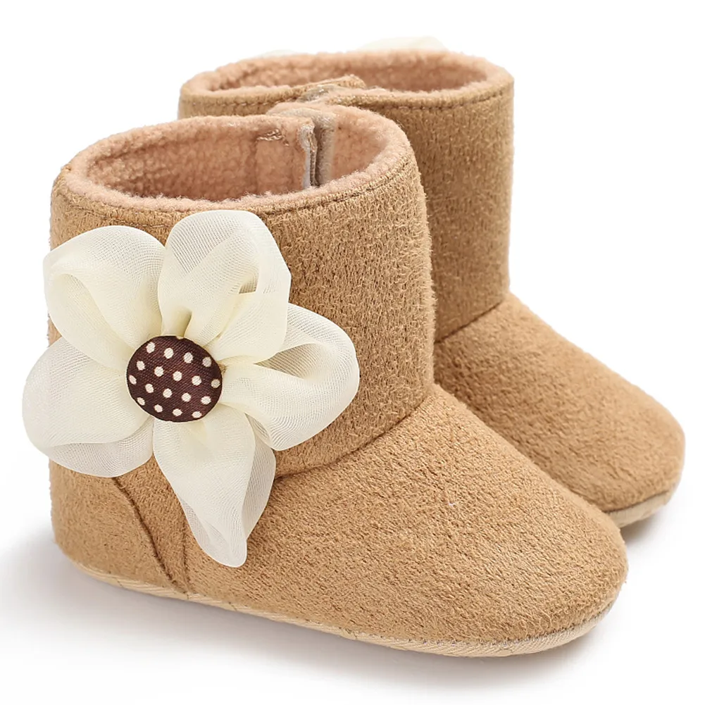 Emmababy 0-18 м для Обувь для девочек мягкая подошва пинетки Снегоступы Младенческая малышей новорожденных Обувь для младенцев - Цвет: Коричневый