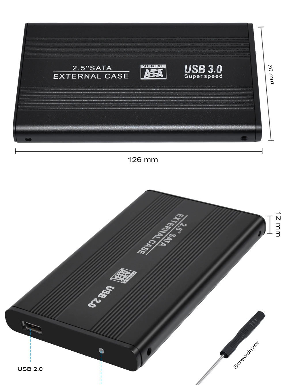 DeepFox HDD Caddy Корпус 2,5 дюйма SATA SSD мобильный диск ящики жесткий диск для ноутбука 2,5 HDD чехол для Windows/Mac