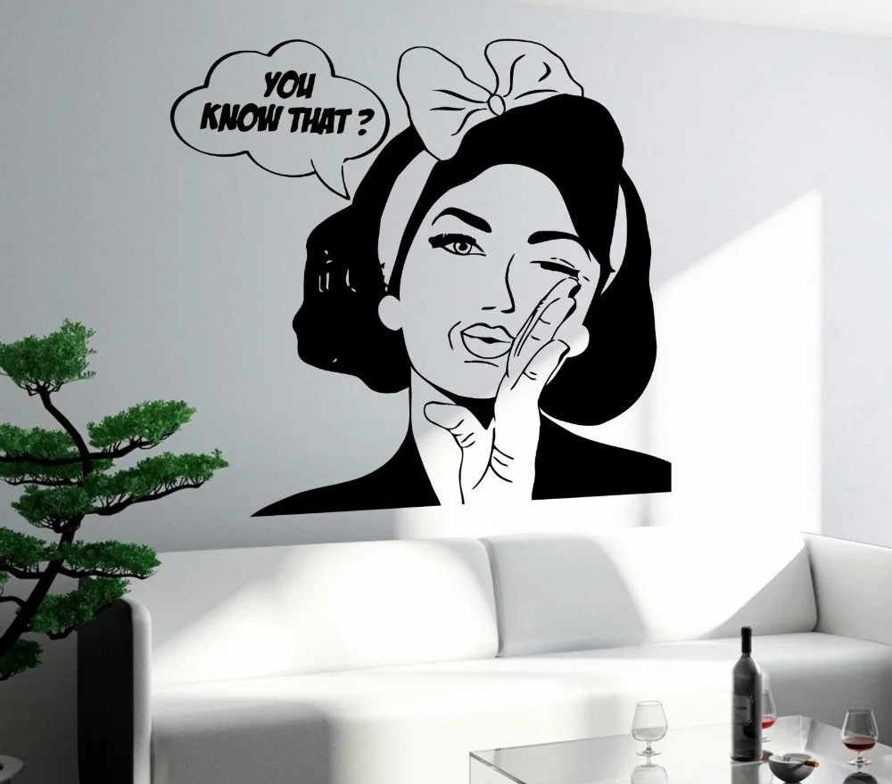 Removable Diy Vinyl Wall Sticker Sexy Girl Woman Teen Quote You Know What Pop Art Pic Bedroom Wallpaper D312 Vinyl Wall Stickers Wall Stickersticker Sexy Aliexpress