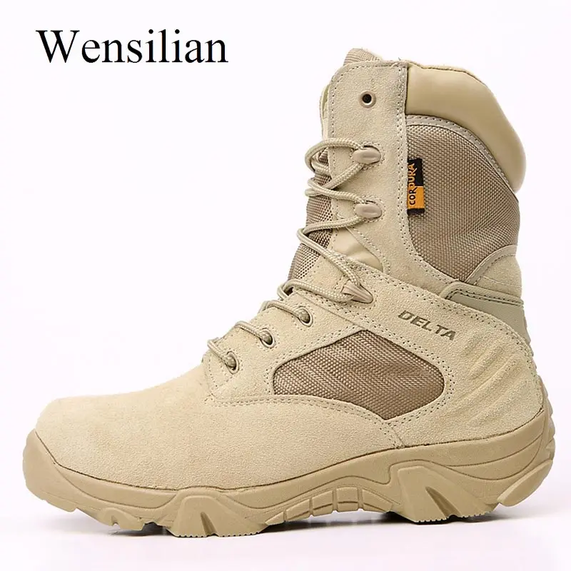 

Boots Men Tactical Military Boots Army Shoes Desert Combat Shoes Winter Lace-up High Top Sneakers Platform Botas Hombre