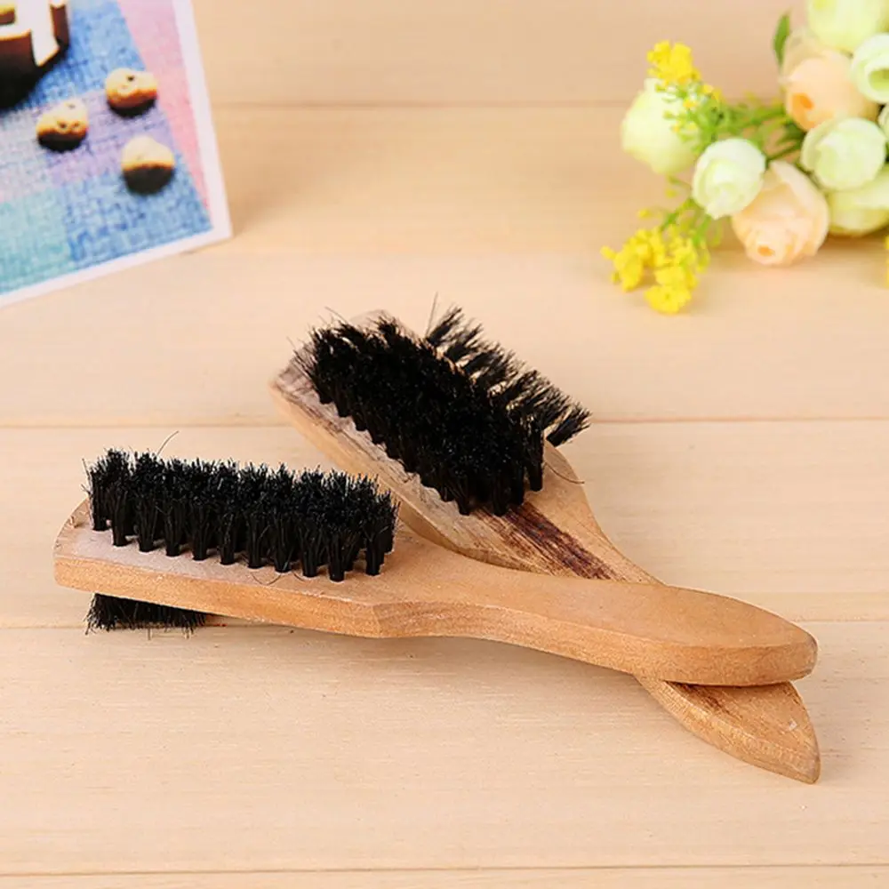 1Pc Multifunction Durable Wooden Handle Shoes Cleaning Brush Bristle