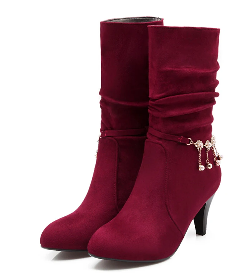 

ENMAYER ne keep warm snow boots fashion platform fur thigh knee high boots warm winter boots for women boots Beaded decoration