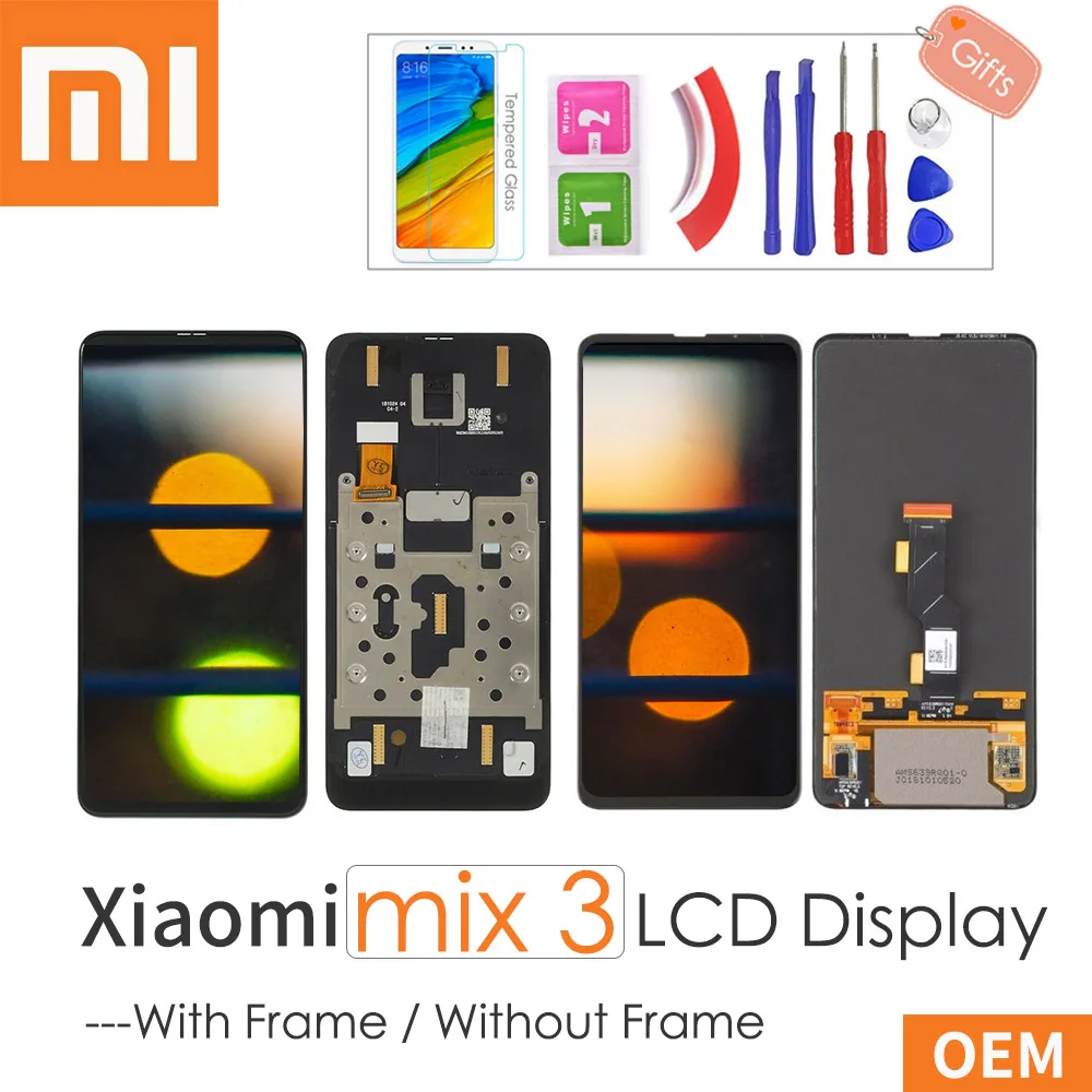 

6.39" OEM For Xiaomi Mix 3 Mix3 LCD Display+Touch Screen Digitizer Assembly with frame Replacement with Gifts