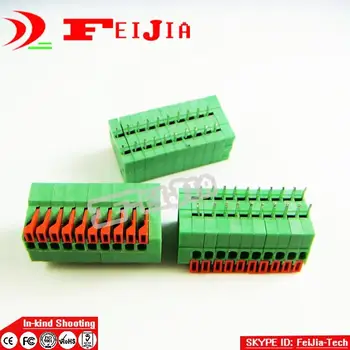 

20PCS/Lot 141R-2.54-10P 10Pin 2A/150V PCB Spring Terminal Block ROHS connector Pitch 2.54mm Free shipping