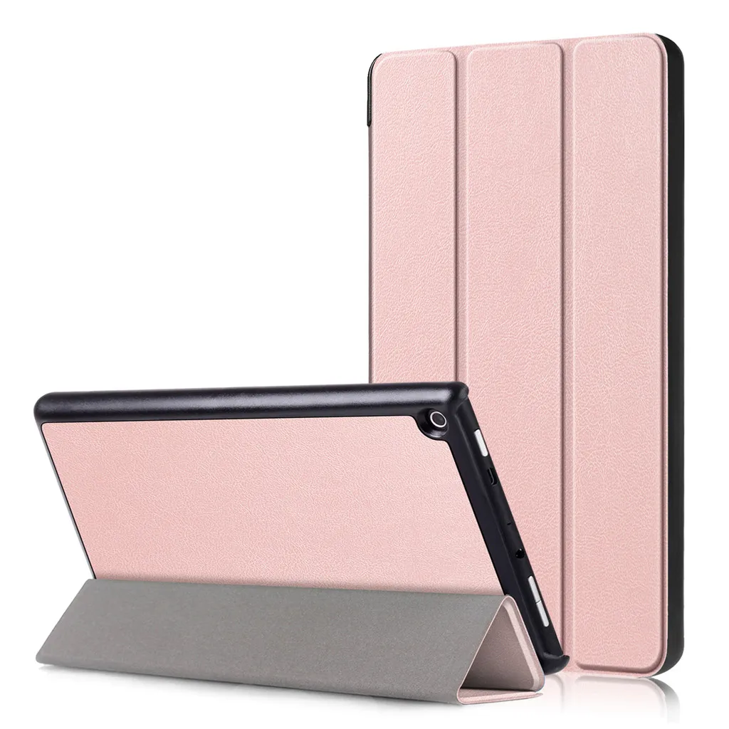 F Чехол ZGPAX для Amazon Kindle Fire HD8 Sleep Wake Ultra Slim Trifold кожаный чехол крышка для планшета подставки чехол держатель z70 - Цвет: F
