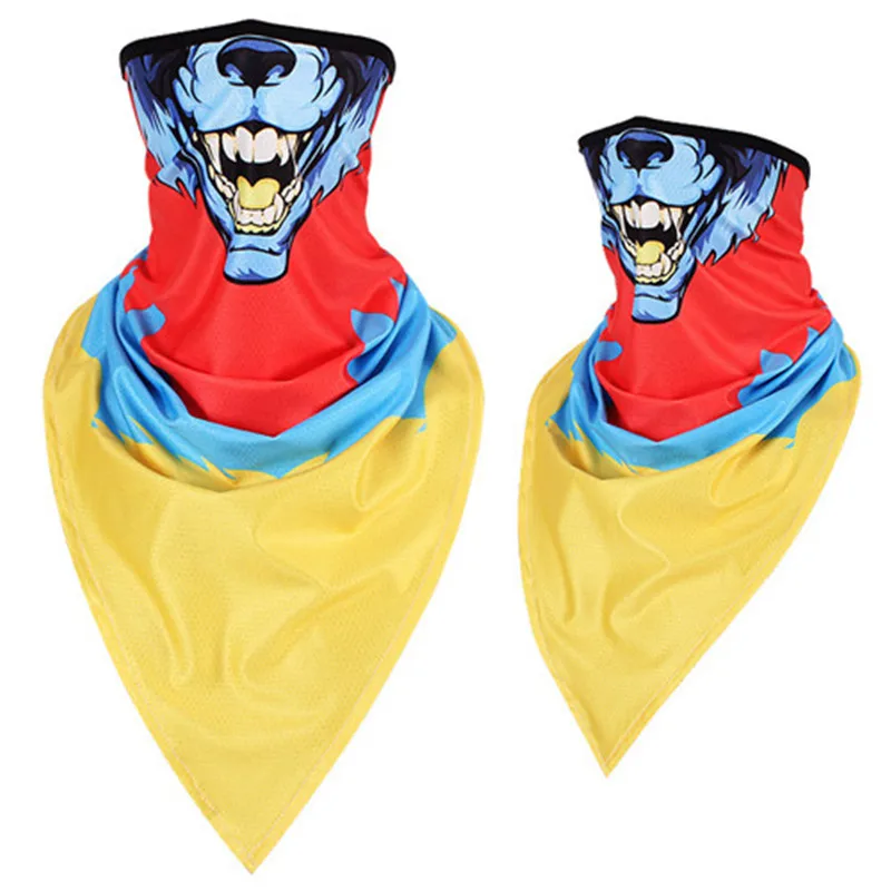 Men/Women long triangle animal mask magic hood quick-drying sand-proof breathable outdoor riding collar towel towel mask scarf