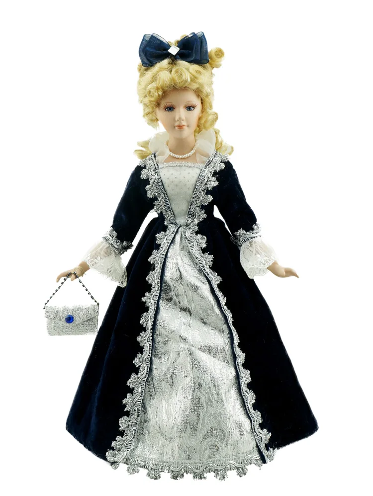 Козетта фарфор классическая кукла леди Винтаж 14 дюймов.(около 35 см) украшение дома рождественские подарки фигура - Цвет: Насыщенный сапфировый