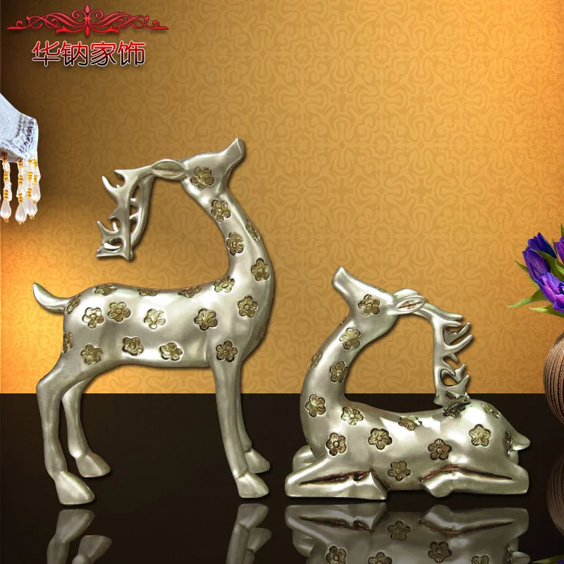 

[] resin manufacturers selling animal ornaments decorations crafts auspicious Home Furnishing deer deer (small)