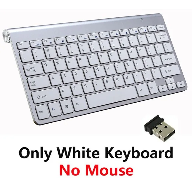 Only White Keyboard Клавиатура и мышь комбо набор беспроводной эргономичный мультимедийный миниатюрная клавиатура с тачпадом Набор для ноутбука ПК планшета офисные развлечения Mac - Color: Only White Keyboard