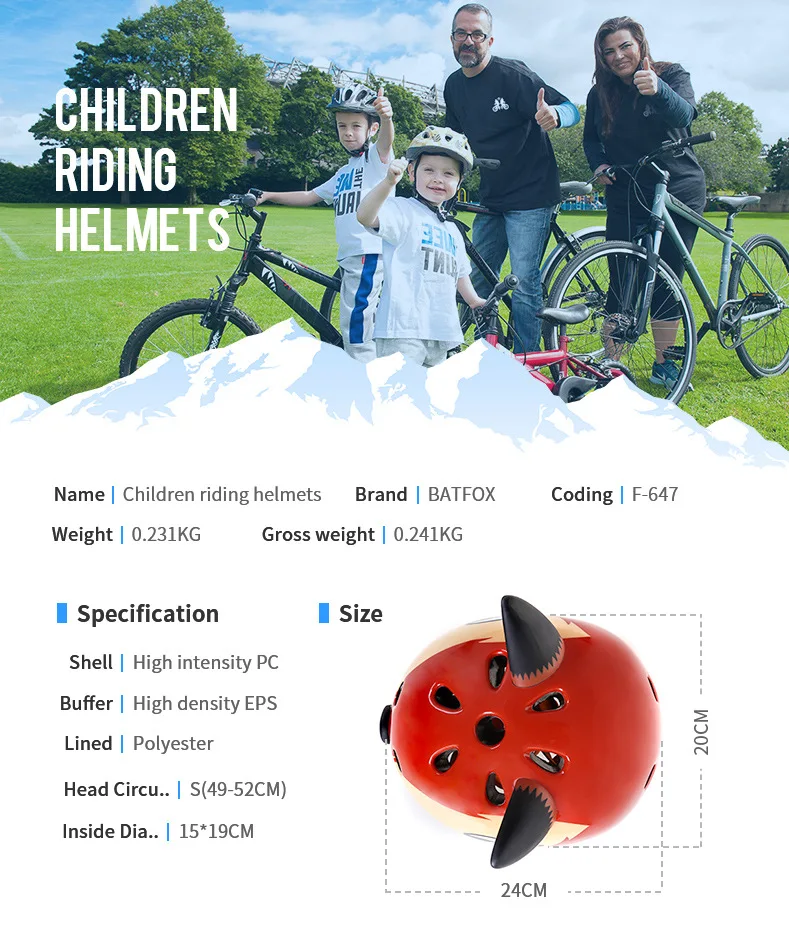 BATFOX Kids Animal Cycling Helmet 3-8year Bicycle Helmets Children Outdoor Cartoon Ski Helmet Ultralight MTB Road Bike Helmets1
