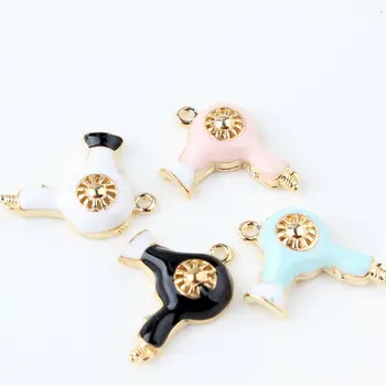 

20PCS/Lot Hair Dryer Machin Oil Drop Pendant Charms Fit For Bracelet DIY Fashion Jewelry Accessories