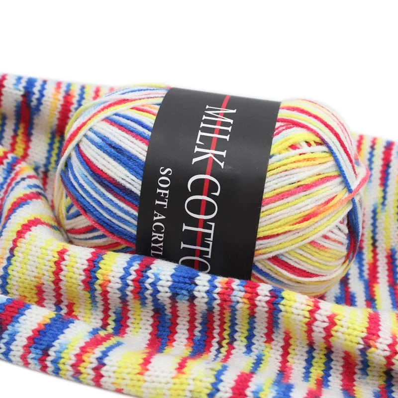 

10pcs Three Strands Dyeing Gradient Cotton Thread Cotton Crochet Hand-made Knitting Thread HUG-Deals