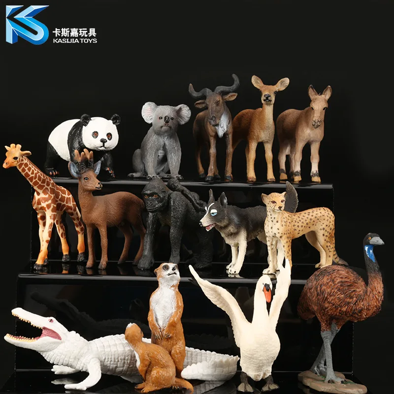 

Wild animal model solid simulation children's toys Variety of options Tiger lion panda rhino crocodile