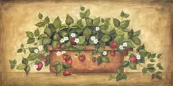 Выполненные Водонепроницаемый холст Картины, strabwberry в горшок современный Картины/украшения дома, 60*30 см