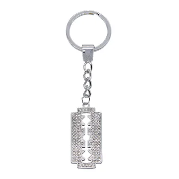 

gifts Razor blade pendant men's jewelry steel male razor shape Pendant Key Ring Jewelry Gift 110*20*2mm