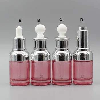 

30ml 12PCS Pink Color Glass Essential Oil Bottle White Rubber Pipette Cosmetic Glass Dropping Pipette Container High Quality