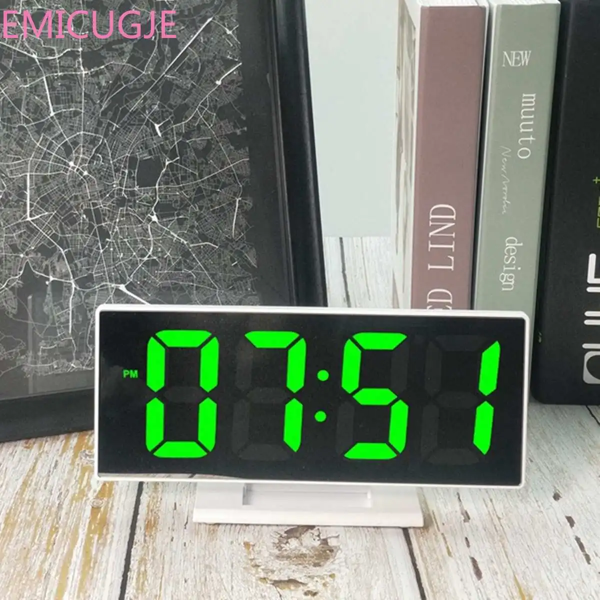 USB цифровой 12 H/24 H функция повтора сигнала термометр настольные часы электронные зеркальные часы светодиодный Будильник цифровые часы