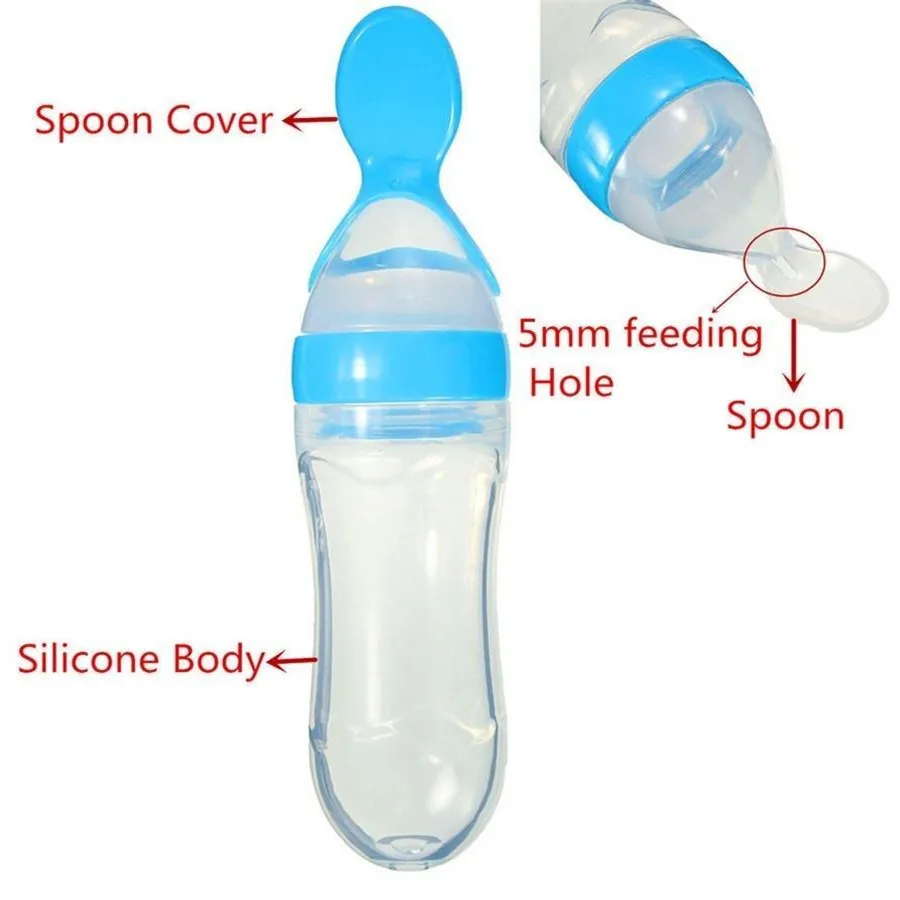 Бутылочка для новорожденных герметичная дозирующая ложка 90 мл сока зерновые бутылочки для кормления ложка пищевая добавка рисовые бутылки с зерном