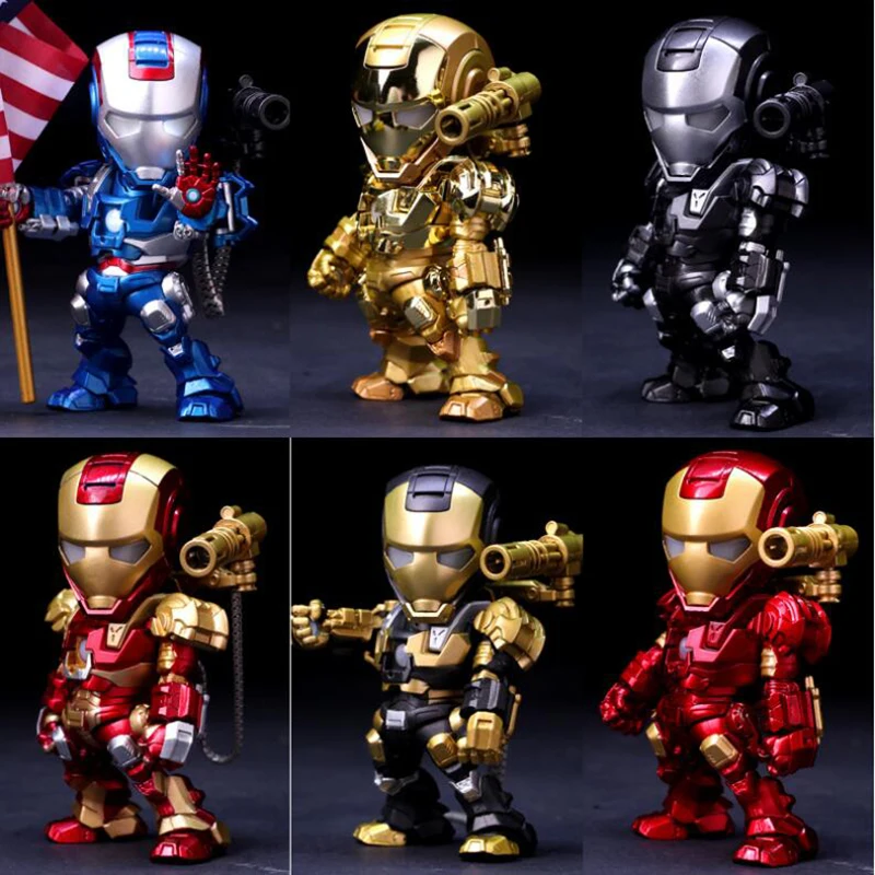 Q Version Action Figure Superhero Iron Man Figure Luminous control iron man Toy 15cm pvc Collectible Model Toys Chritmas Gift