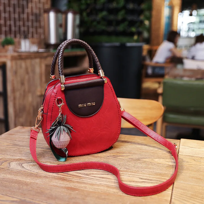 Модные женские кожаные сумки, роскошные сумки с верхней ручкой, сумки через плечо для женщин, сумки-мессенджеры, стильные сумки через плечо - Цвет: Красный