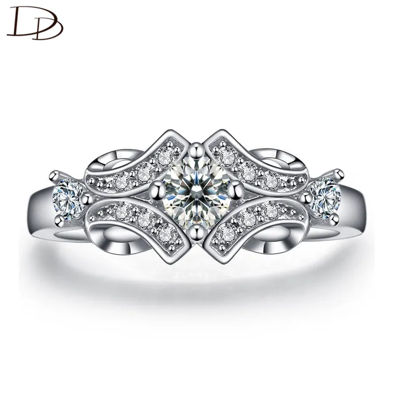 Изысканные кольца для женщин, Стерлинговое Серебро 925 пробы, ювелирное изделие, обручальное кольцо, уникальное винтажное циркониевое кольцо aaa, DD025