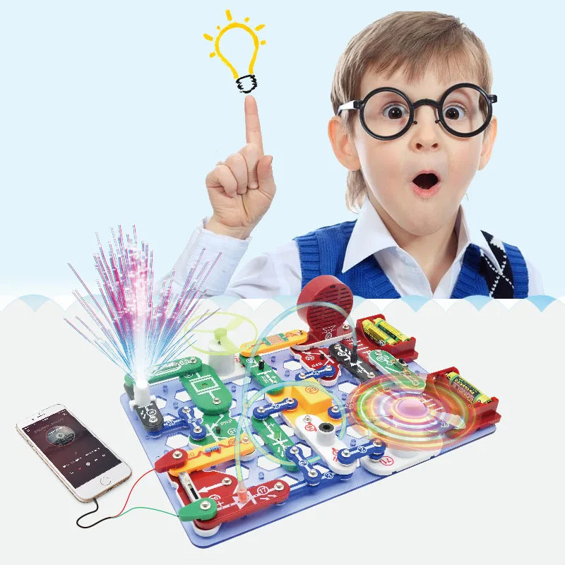 

Children Electric Assemble Block Toy Kids Creative Circuit Puzzle Scientific Experiment Blocks Educational Toy Boys' Gift