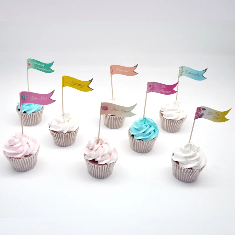 24 шт. флажок с буквами палочки для торта, топперы для мороженого, знаки, вечерние украшения, товары для дня рождения