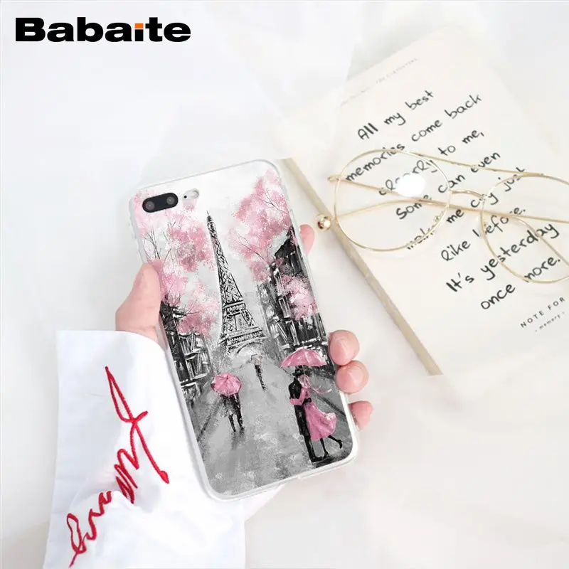 red umbrella in Paris London Eiffel Tower New york Lover Autumn Maple 