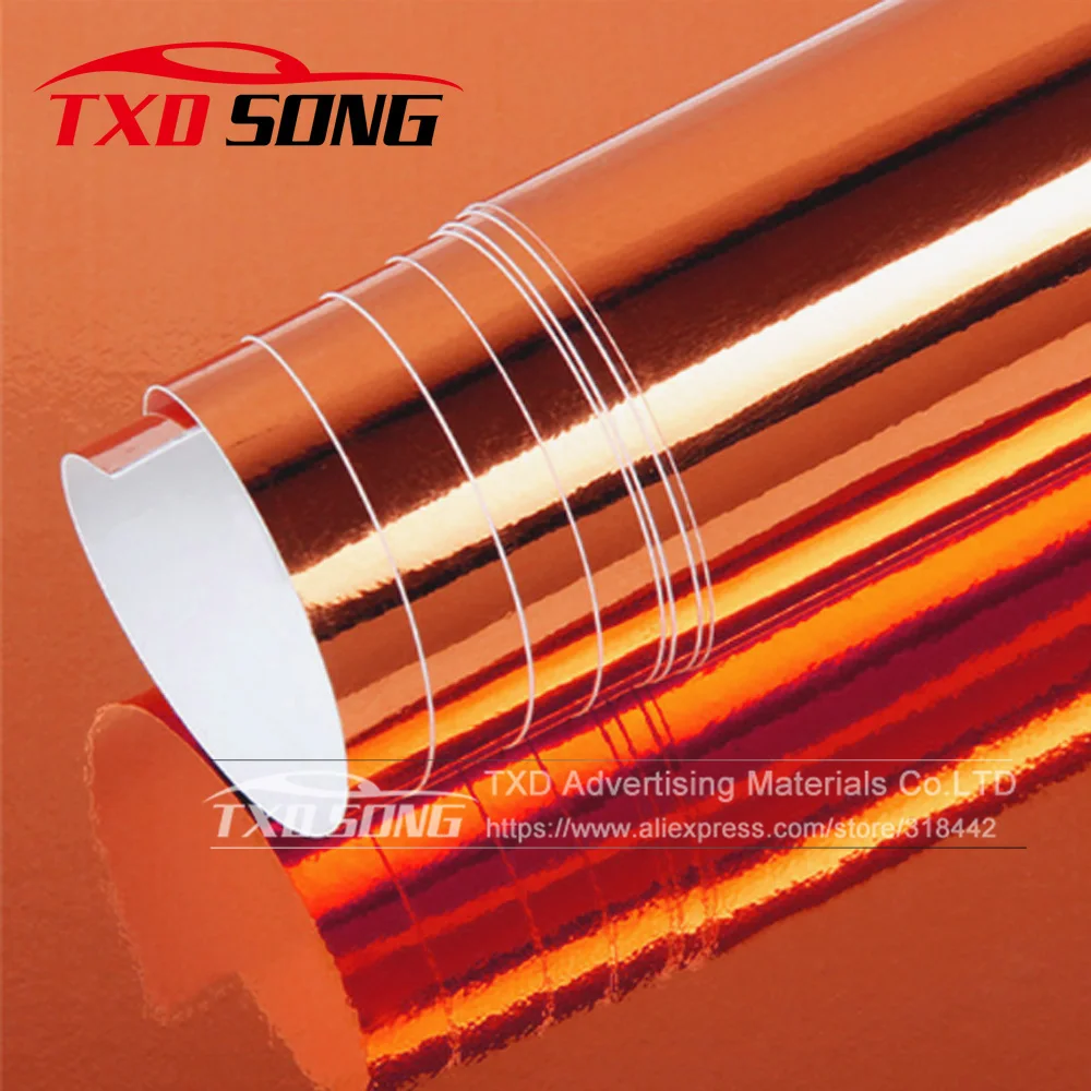 

The newest High stretchable Waterproof UV Protected Orange Chrome Mirror Vinyl Wrap Sheet Roll Film Car Sticker Decal Sheet