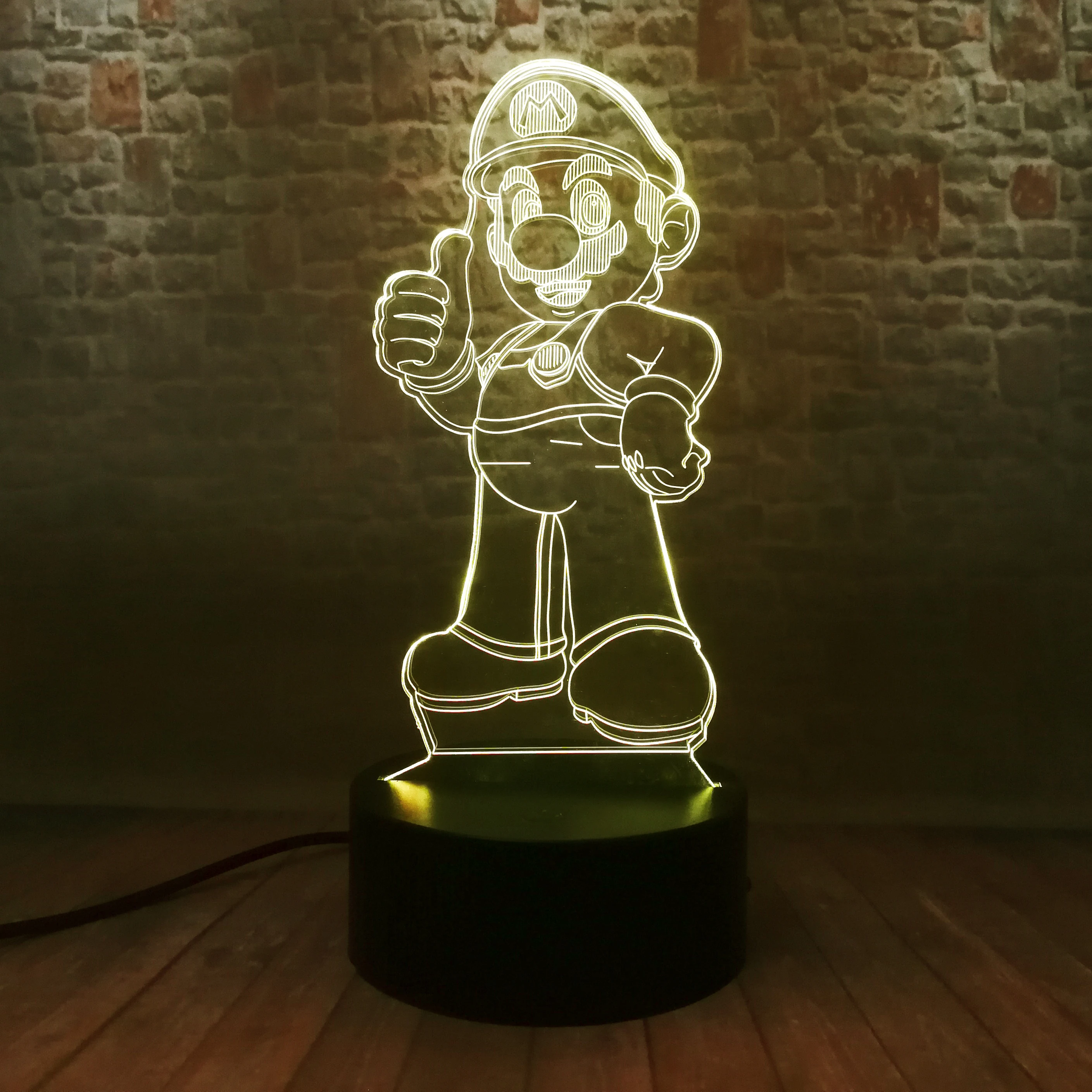 Winner Mario Bros Figma Модель 3D ночник светодиодный 7 цветов меняющая Лампа Супер Марио Фигурки Аниме игрушечные детские подарки для мальчиков