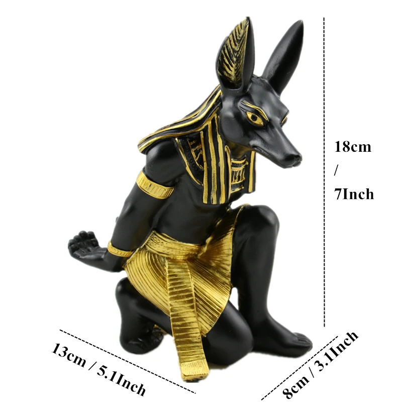 

Vintage Home Decor 7'' Resin Anubis God Wine Rack Figurines Egypt Dog God Miniatures Statue For Creative Crafts Room Accessories
