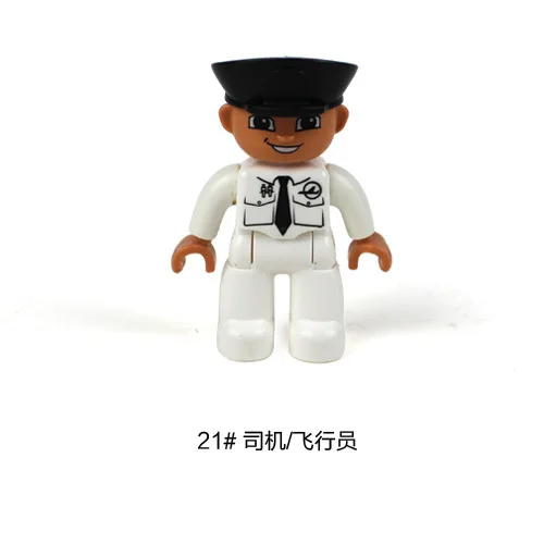 

Single Sales DPJ156 splice Children Toys compatible Duploed Baby Gift DIY Building Blocks Model Bricks pilot Air plane Boy 1PCS